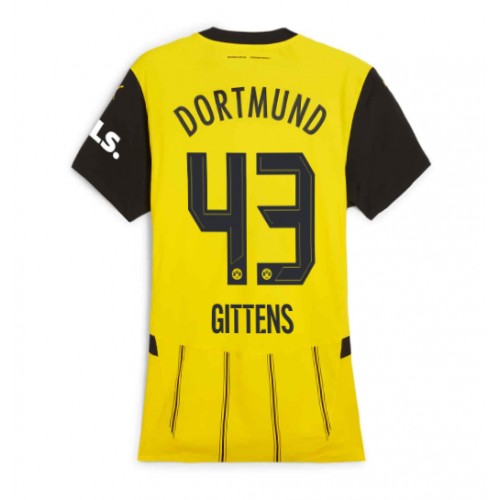 Fotballdrakt Dame Borussia Dortmund Jamie Bynoe-Gittens #43 Hjemmedrakt 2024-25 Kortermet